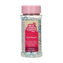 FunCakes Soft Pearls Medium Blau/Weiß 60 g