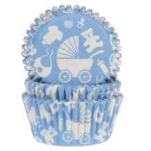 House of Marie Baking Cups Baby Blau Pkg/50