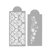 Städter Dekor-Schablonen Blumenranke 37 x 17 cm / 33 x 15 cm Weiß