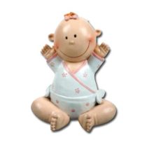 Dekorative Figur Baby sitzend rosa
