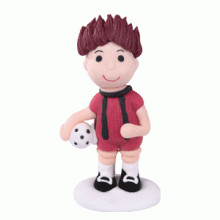 Dekorative Zuckerfiguren rot-schwarz 4erSet Fußballer