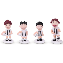Dekorative Zuckerfiguren weiß-schwarz 4erSet Fußballer