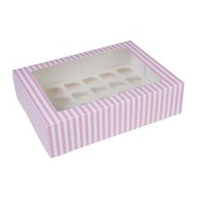 House of Marie Mini Cupcake Box 24 – Circus Pink pk/2