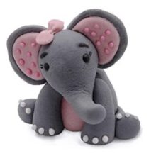 Zuckerdekoration Baby Elefant Rosa