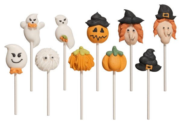 Zuckerdekoration Halloween 6er - Set am Stab sortiert
