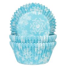 *House of Marie Baking Cups Schneeflocke Blau pk/50