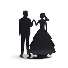Modecor – Topper Brautpaar aus Metal schwarz