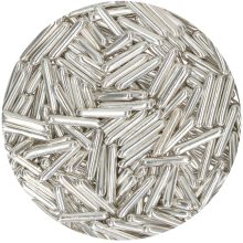 FunCakes Streudekor-Mix – Metallic Sugar Rods XL – Silber – 70g