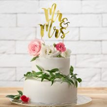 PartyDeco Cake Topper Mr & Mrs – Gold