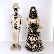 Dekorative Figur Heiraten – Brautpaar Skelett „calavera garbancera“