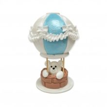 Zuckerdekoration – 3D – Teddybär im blauen Ballon
