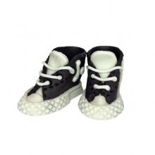 Zuckerdekoration Sneakers Babyschuhe SCHWARZ 1 Paar(2Stk)