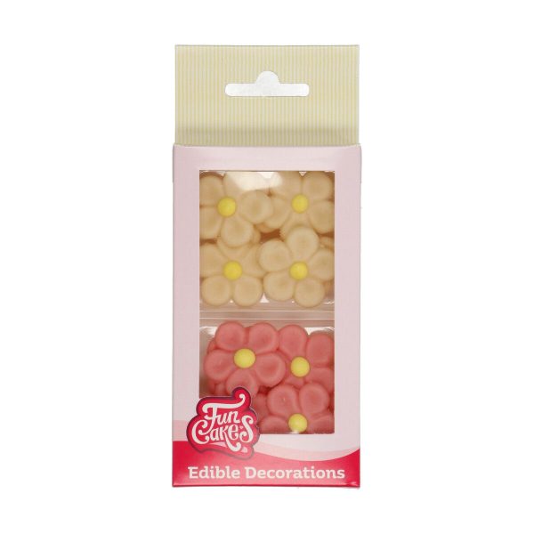 *FunCakes Marzipan Dekorationen Margeriten Set Weiß/Rosa