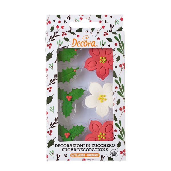 Decora Zuckerdekoration Weihnachtsstern und Stechpalme – Bild 2