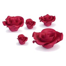 *Modecor Zuckerdekoration Rosen 5er-Set rot