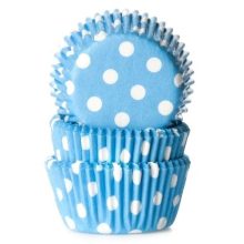 House of Marie Mini Baking cups Polkadot Blue – pk/60