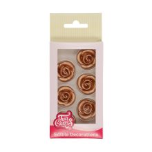 FunCakes Marzipan Dekoration Rosen – Bronze Gold Set/6