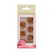 FunCakes Marzipan Dekorationen Rosen Bronze Gold Set/6