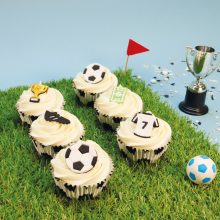 PME Zuckerdekoration Cupcake-Topper, Fußball, Pk/6